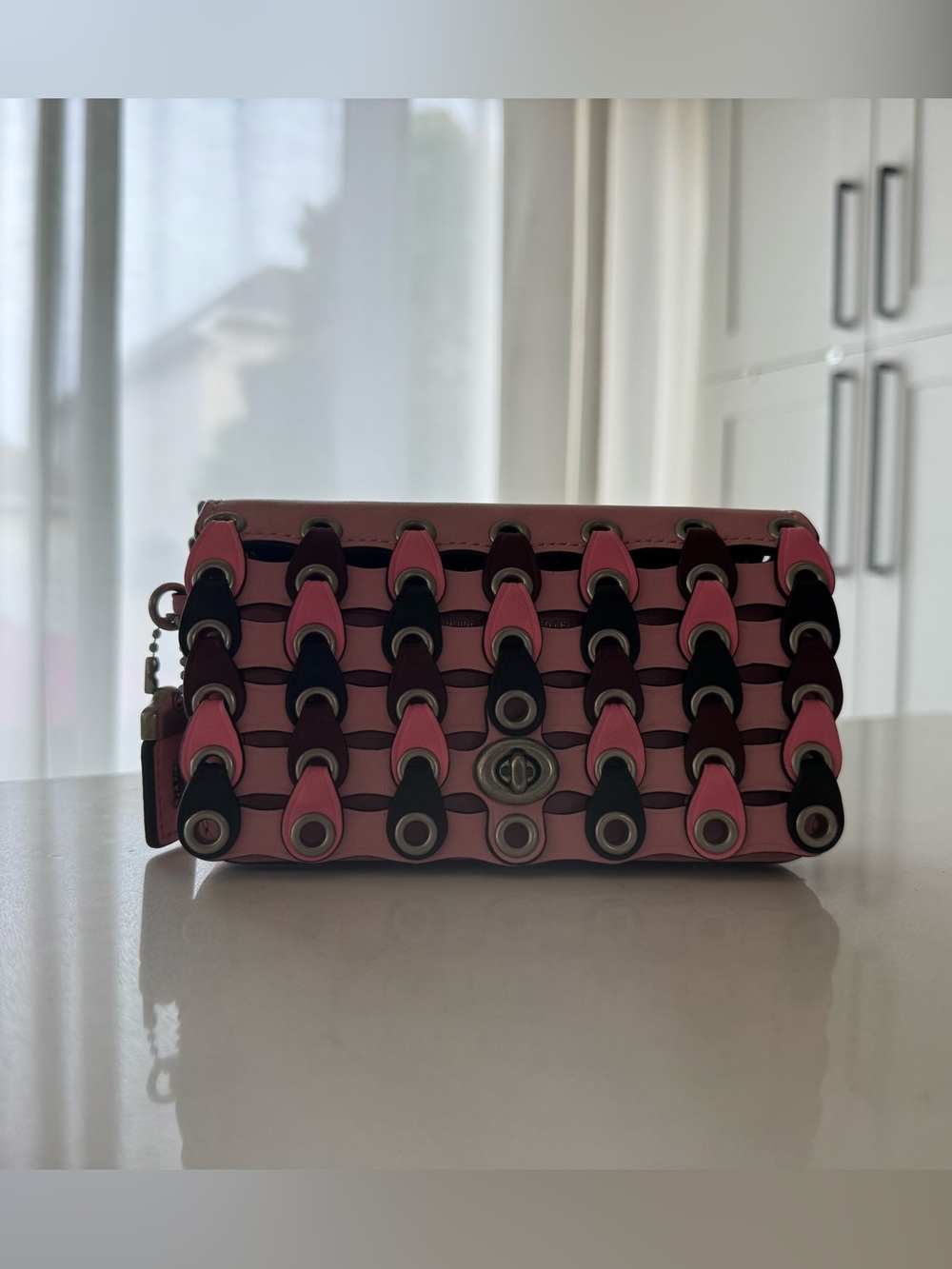 Coach Dinkier with Colorblock Link - Petal/light Antique Nickel